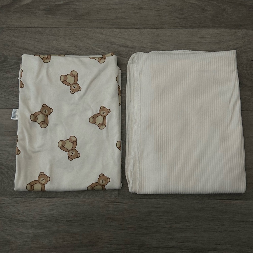 Baby Blankets Cream and Brown Teddy Print
